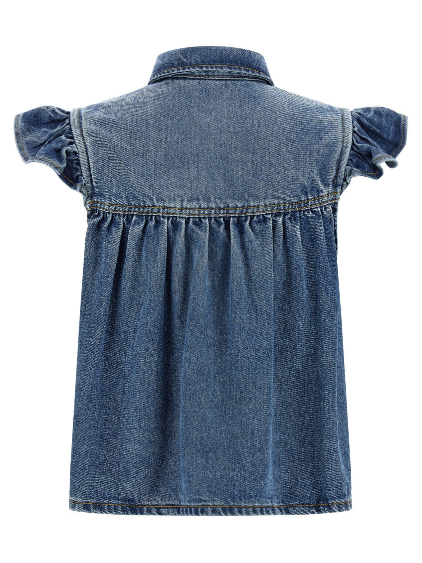 Blue 'Denim Ruffle' top 2