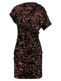 Brown 'Sequins Mini' Dress 1