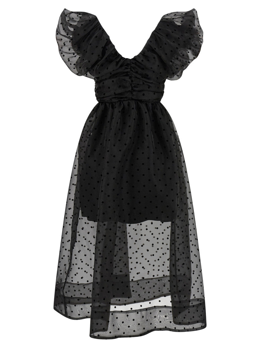 Black 'Organza Ruched' Dress 2