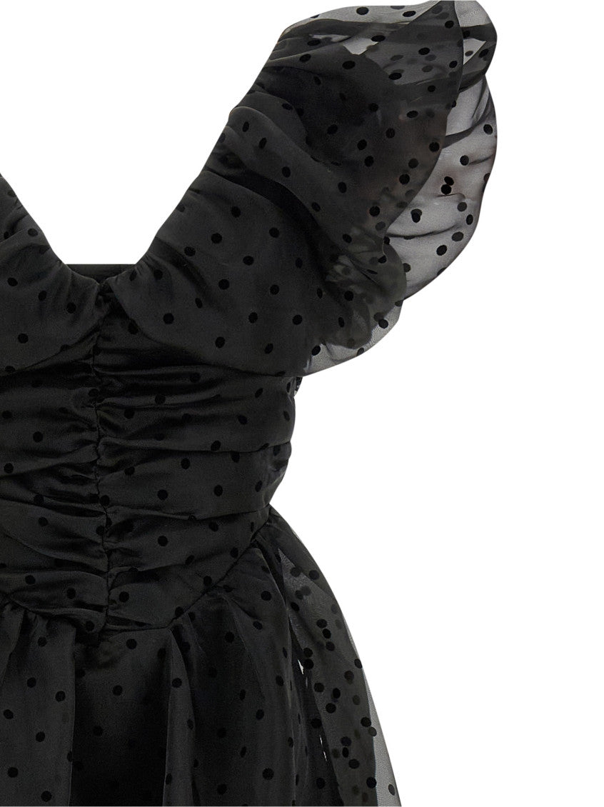 Black 'Organza Ruched' Dress 3