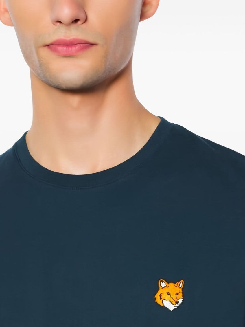 Blue Fox Head Cotton T-shirt 3
