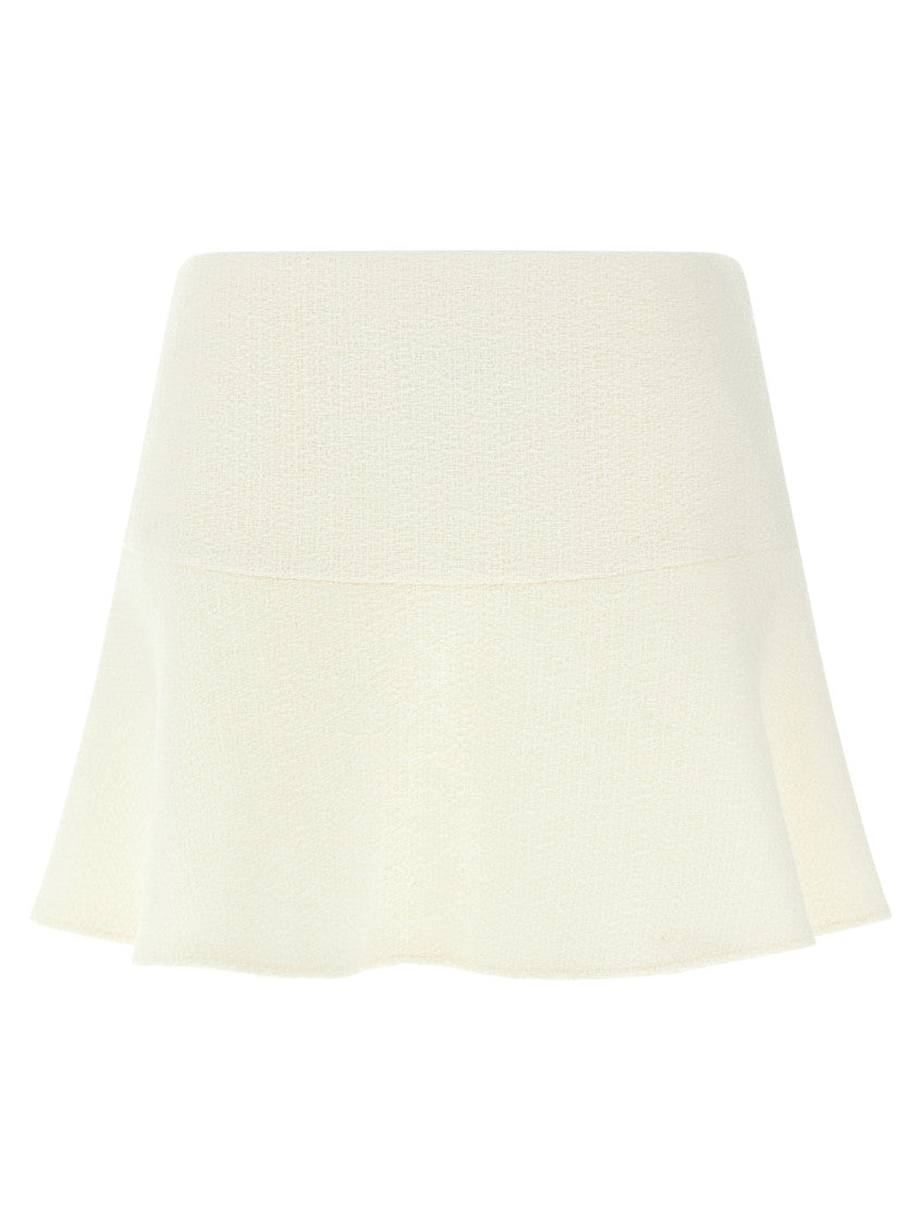 White Bouclé wool skirt 1