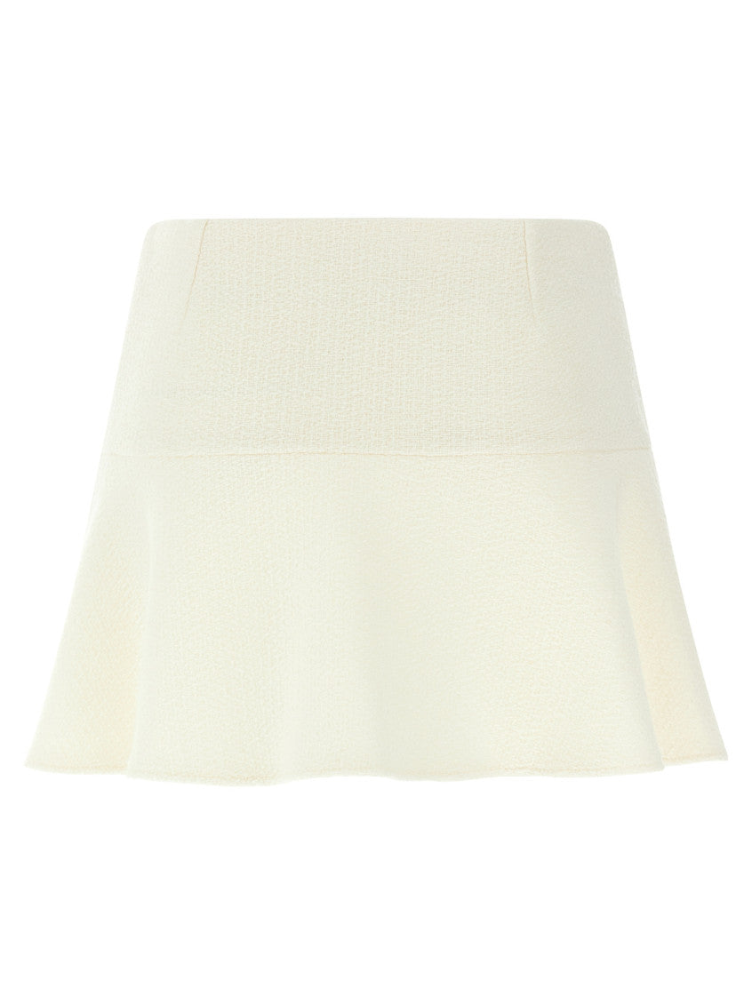 White Bouclé wool skirt 2