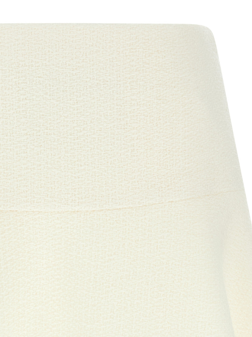 White Bouclé wool skirt 3