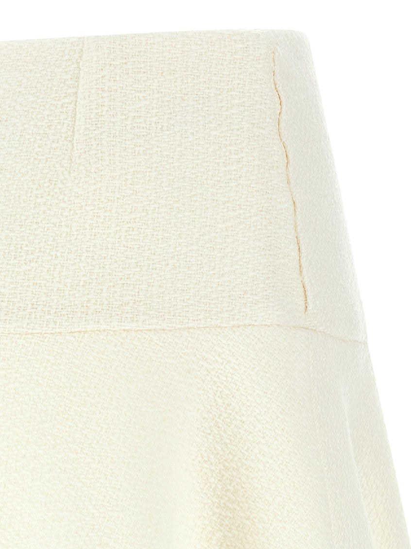 White Bouclé wool skirt 4