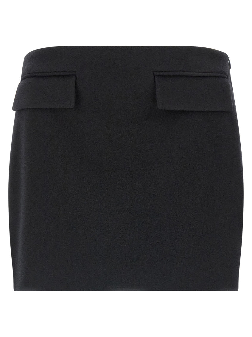 Black Wool Mini Skirt 1
