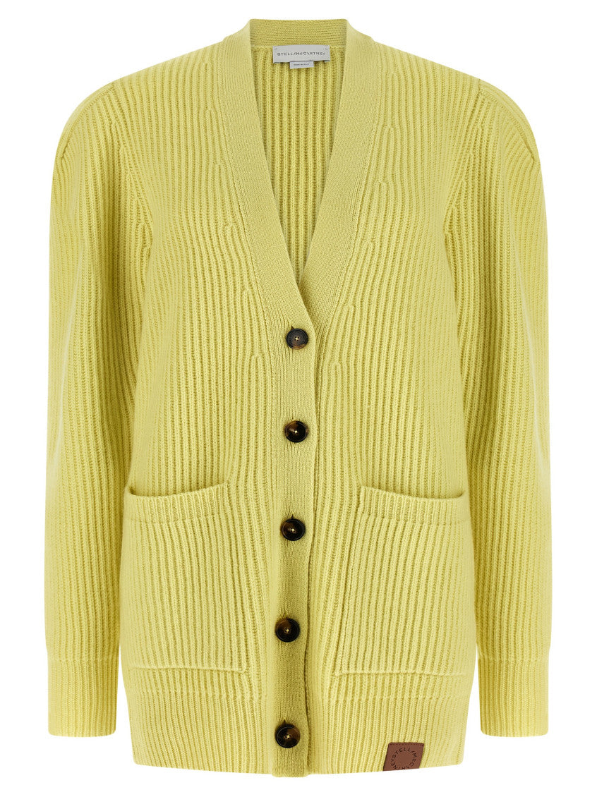Yellow Thick knit cardigan 1