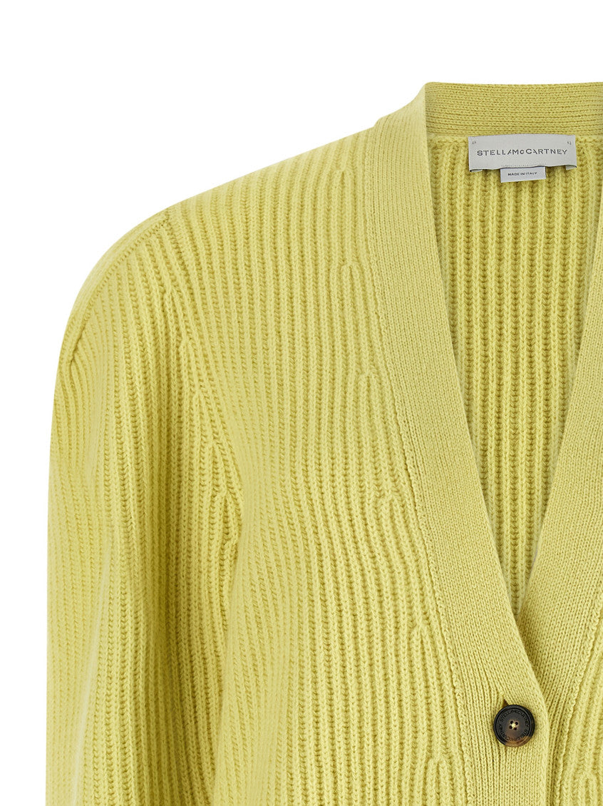 Yellow Thick knit cardigan 3