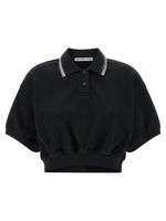 Black Intarsia collar polo shirt 1