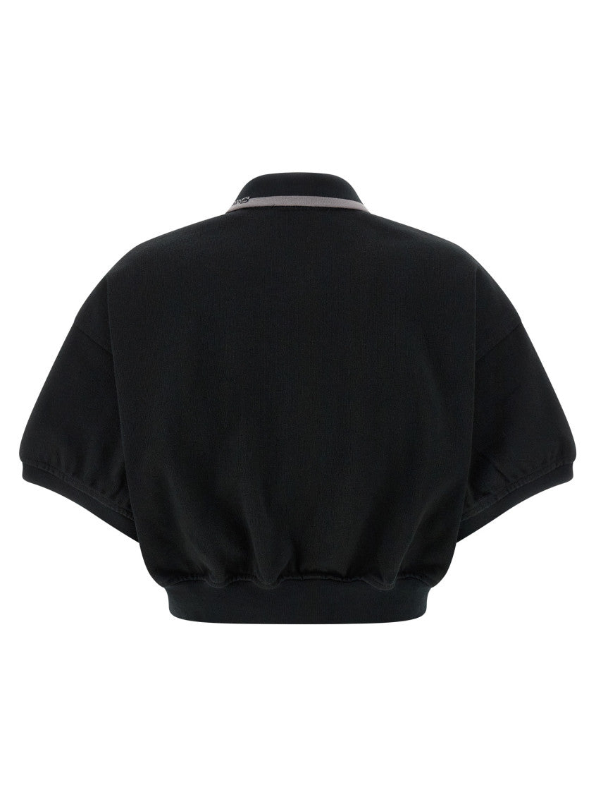 Black Intarsia collar polo shirt 2