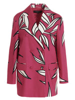 Fuchsia Floral Print Blazer Jacket 1