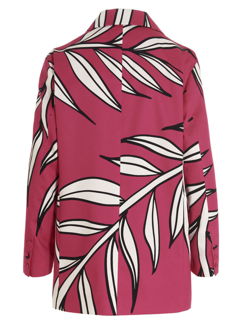 Fuchsia Floral Print Blazer Jacket 2