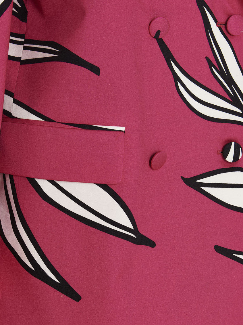 Fuchsia Floral Print Blazer Jacket 4