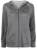 Grey Cotton Blend Zip Hoodie 1