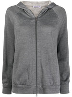 Grey Cotton Blend Zip Hoodie 1