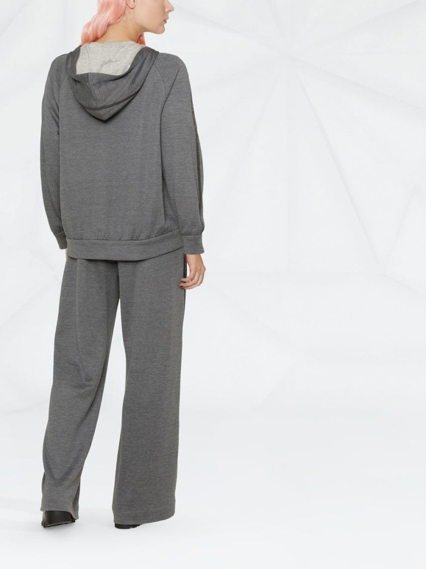 Grey Cotton Blend Zip Hoodie 2