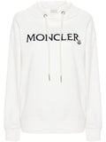 White Logo Cotton Hoodie 1