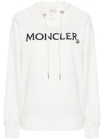 White Logo Cotton Hoodie 1