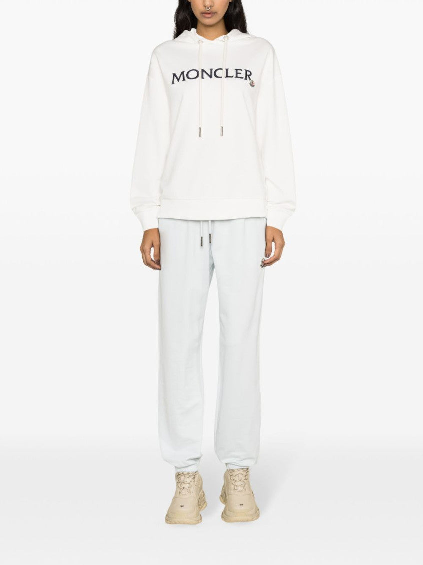 White Logo Cotton Hoodie 2