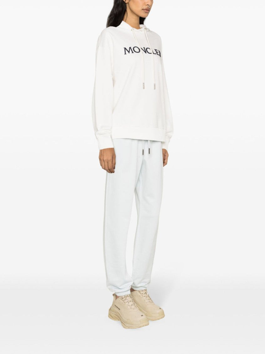 White Logo Cotton Hoodie 3