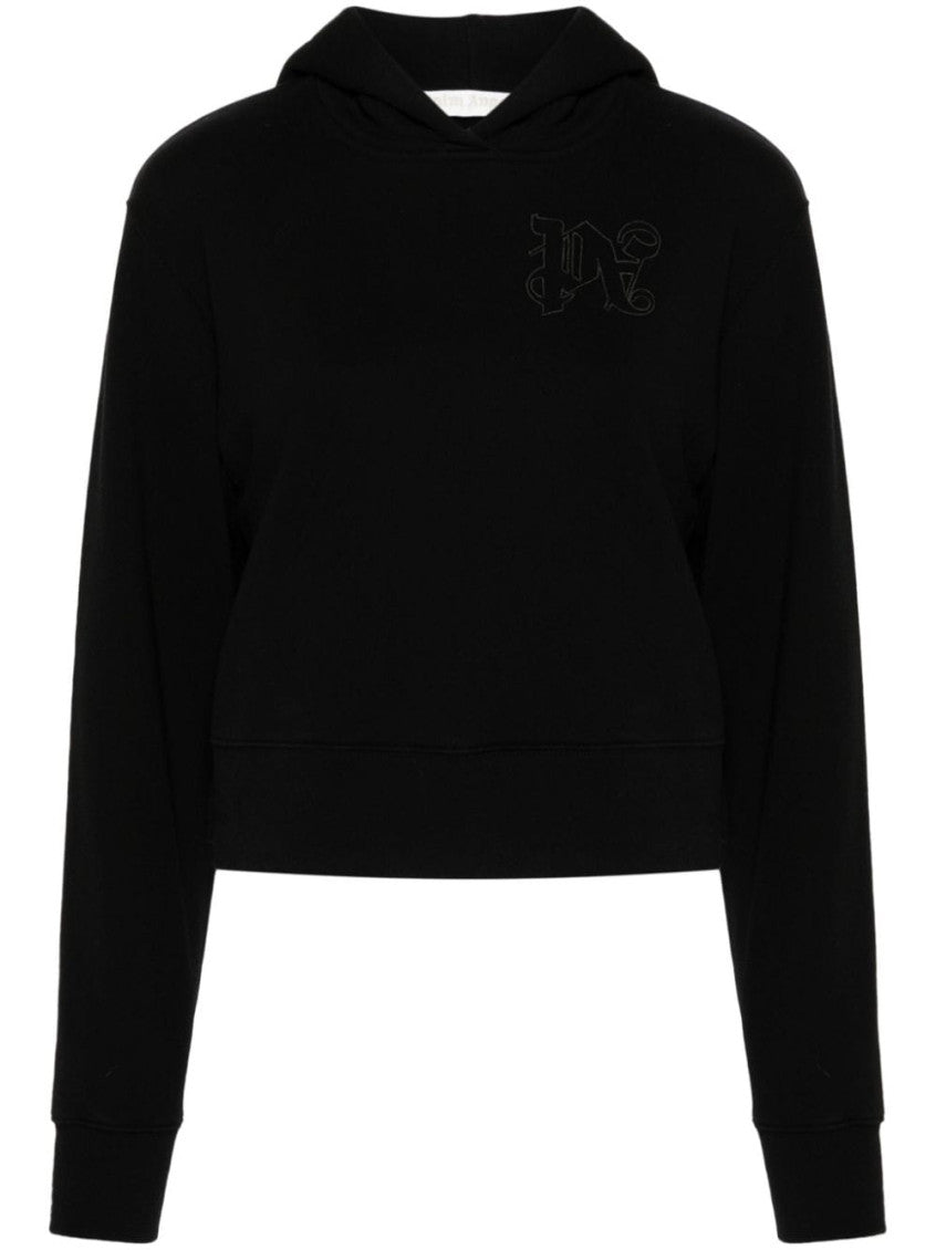 Black Logo Cotton Hoodie 1