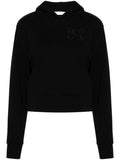 Black Logo Cotton Hoodie 1