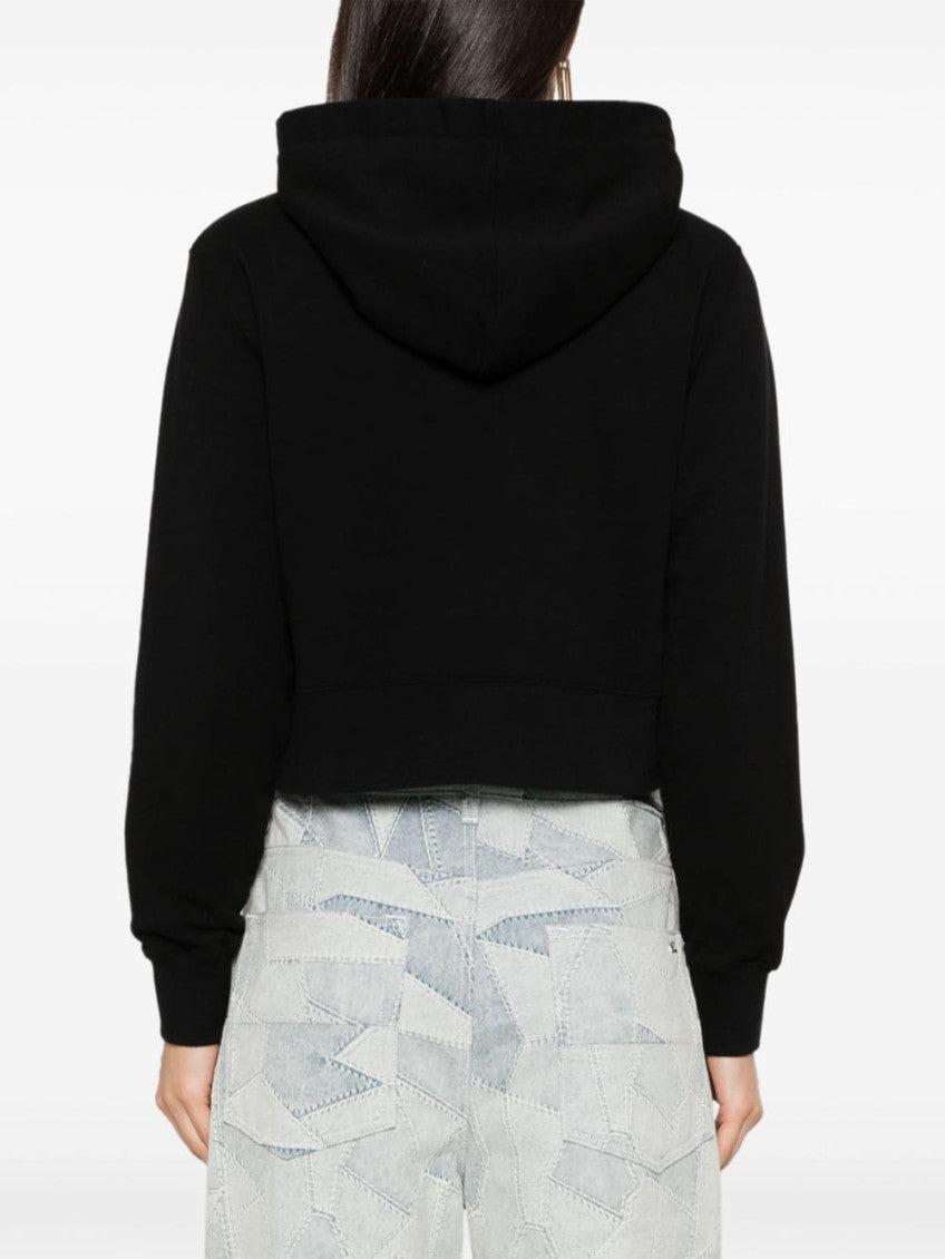 Black Logo Cotton Hoodie 3