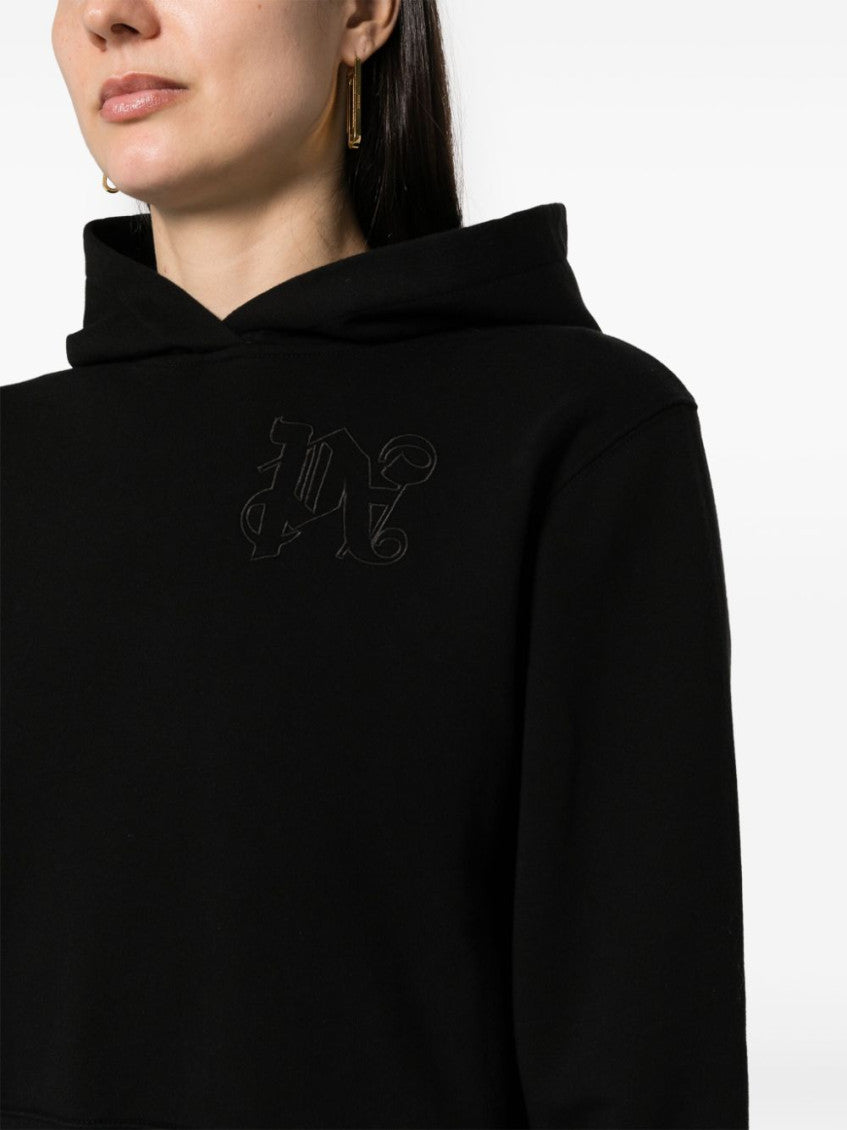 Black Logo Cotton Hoodie 4