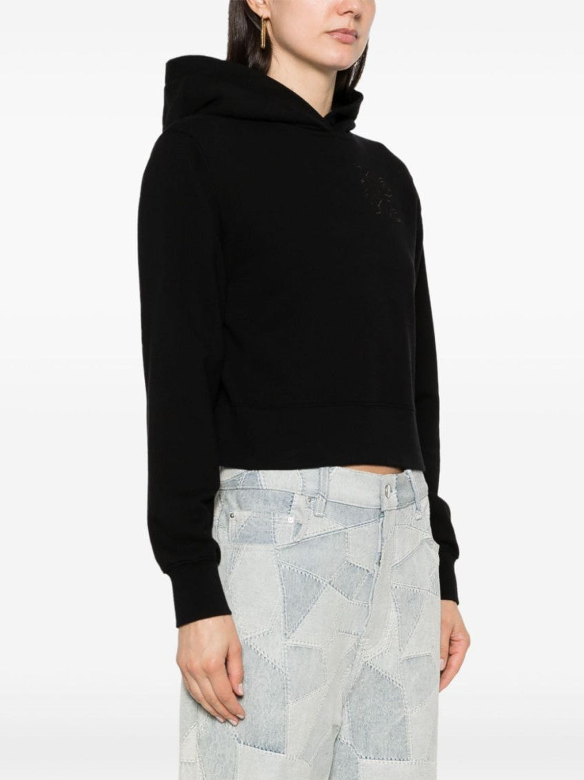 Black Logo Cotton Hoodie 5