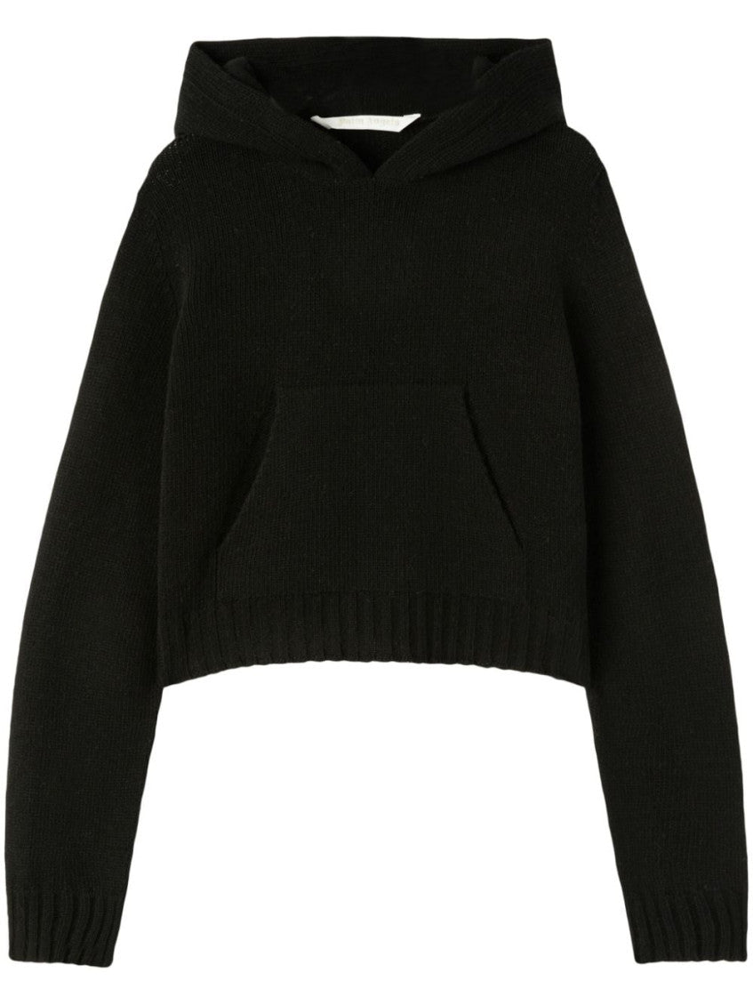 Black Logo Wool Blend Hoodie 1