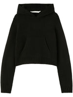 Black Logo Wool Blend Hoodie 1