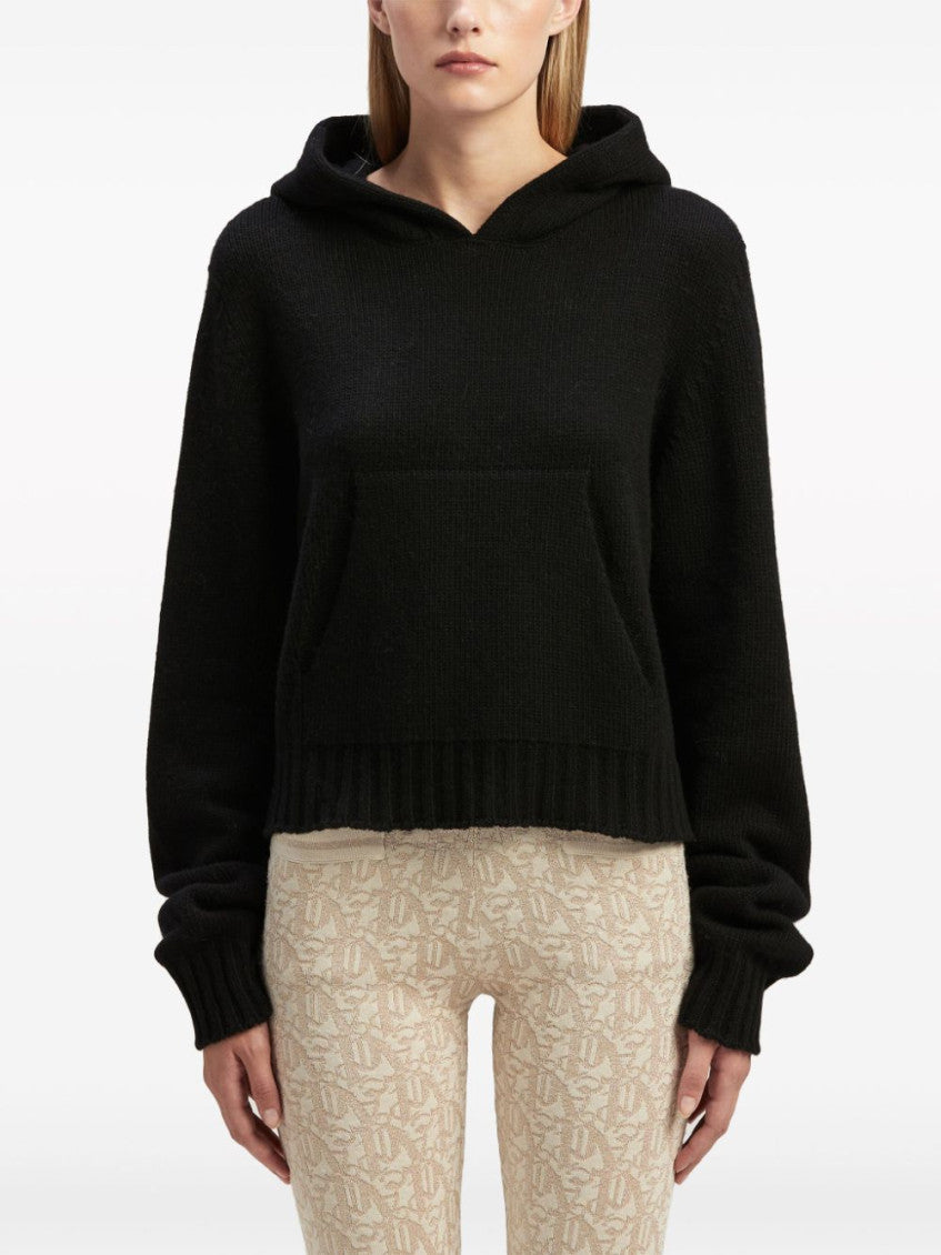 Black Logo Wool Blend Hoodie 2