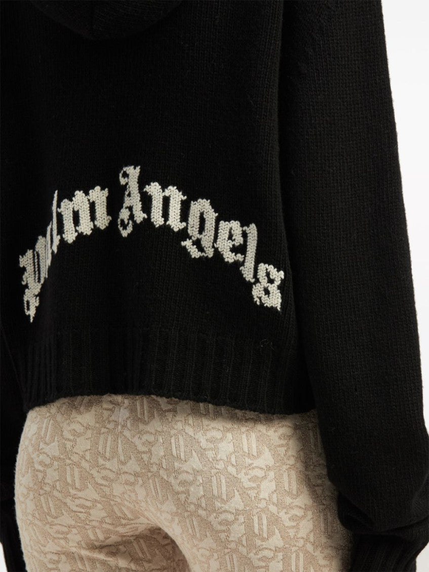 Black Logo Wool Blend Hoodie 3