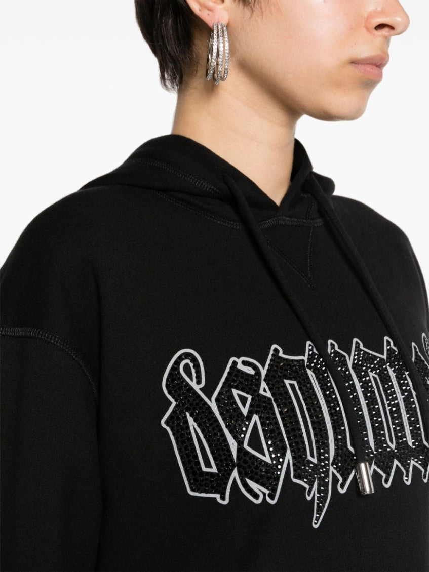 Black Logo Cotton Hoodie 5