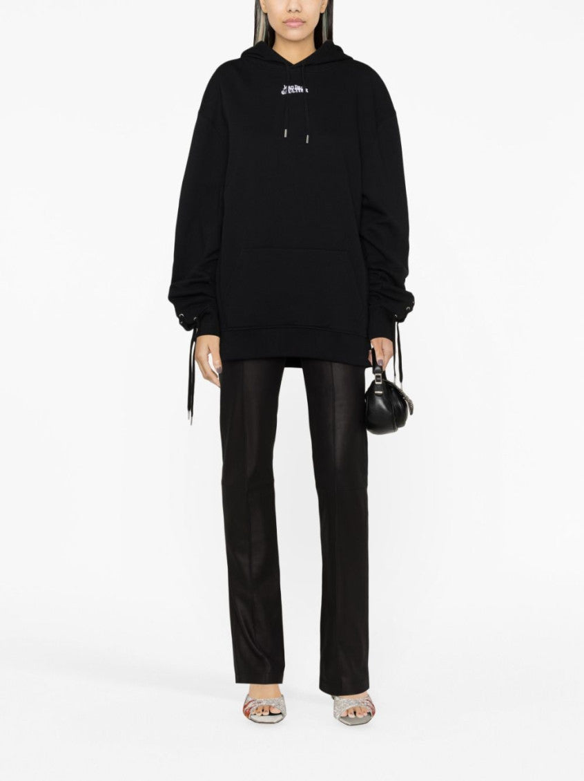 Black Logo Cotton Hoodie 4