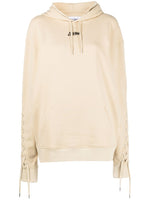 Beige Logo Cotton Hoodie 1