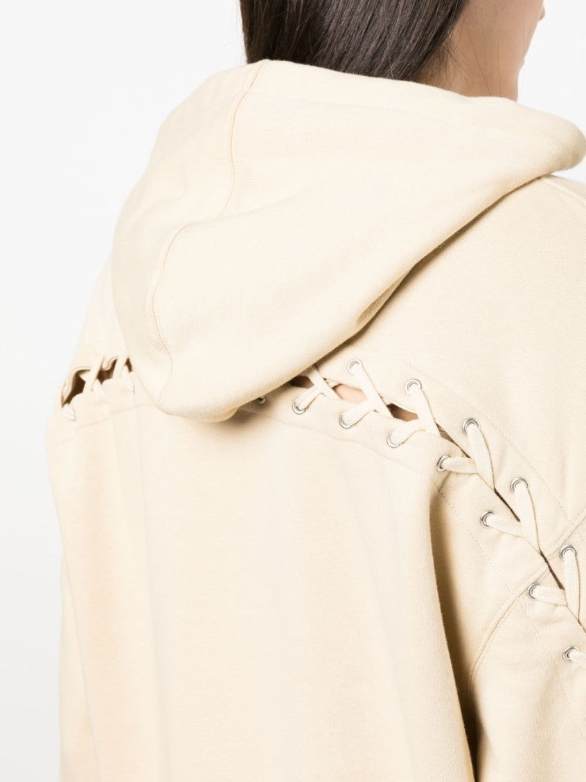 Beige Logo Cotton Hoodie 2