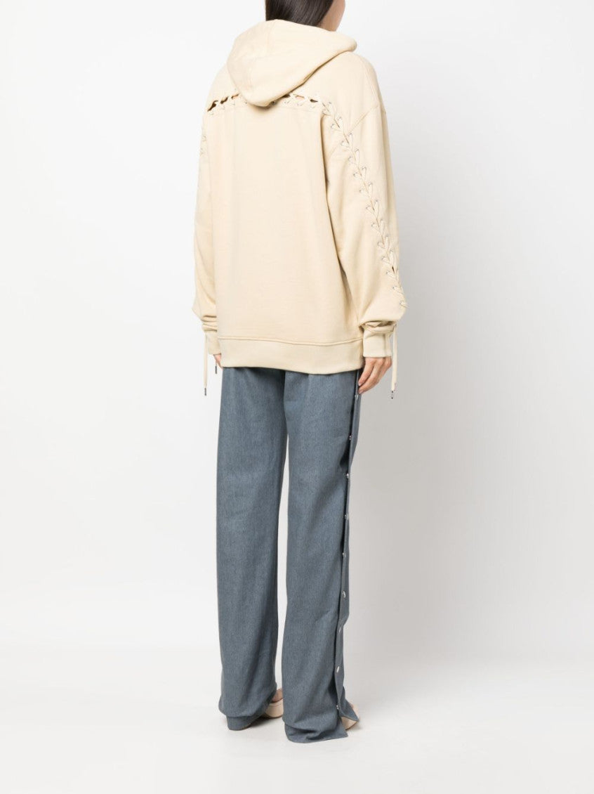 Beige Logo Cotton Hoodie 3