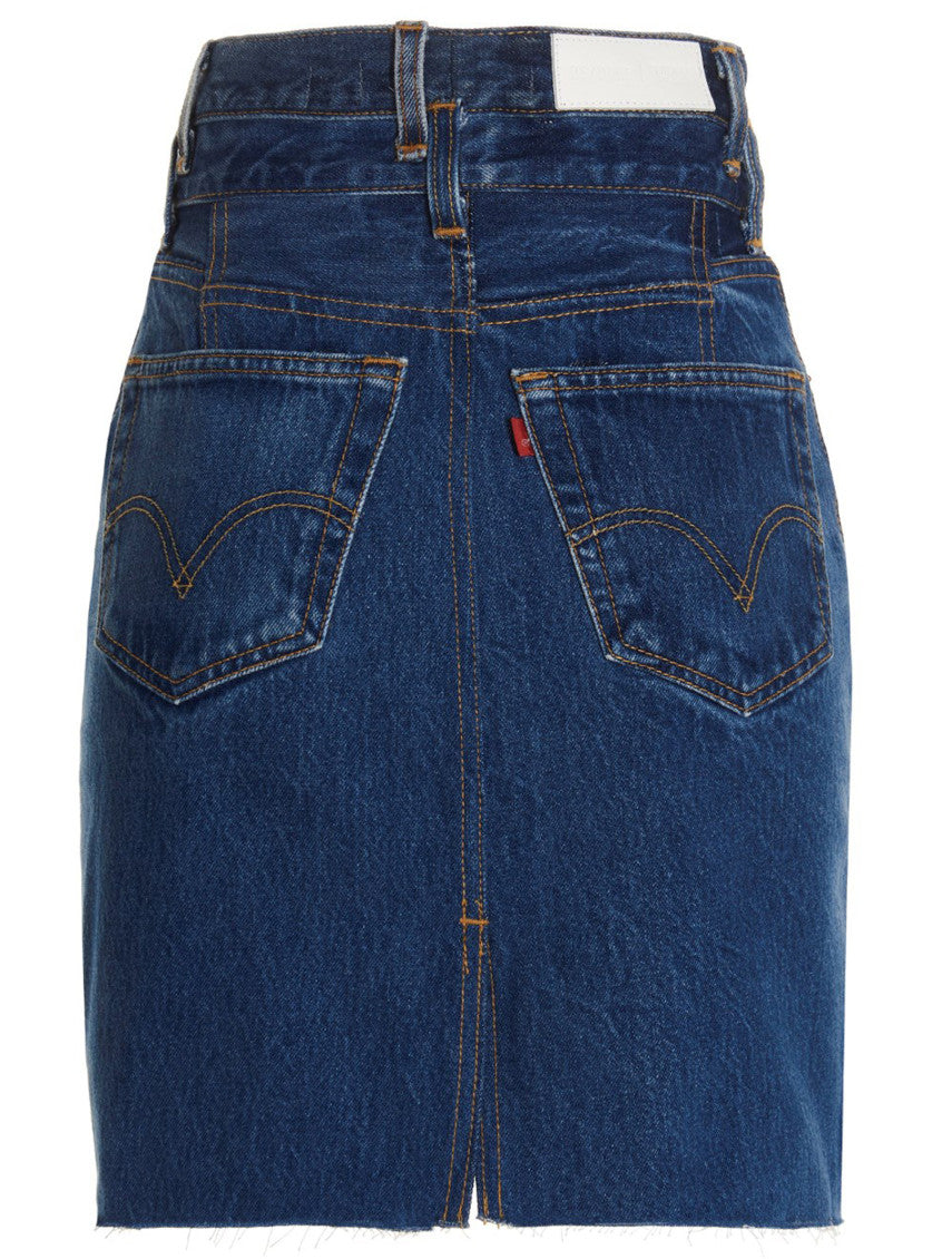 Blue Double Waisted Pencil Skirt 2