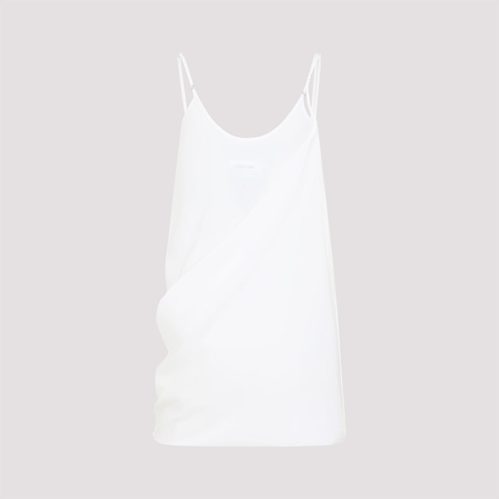 White Silk Mini Dress 4