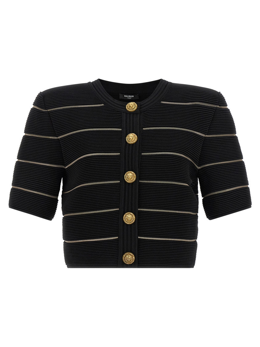 Black Cropped Cardigan 1