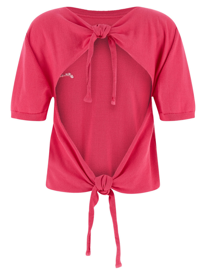 Fuchsia Bare back sweater 2