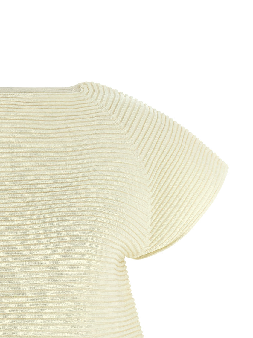 Yellow Crew Neck Flared Mini Dress 3