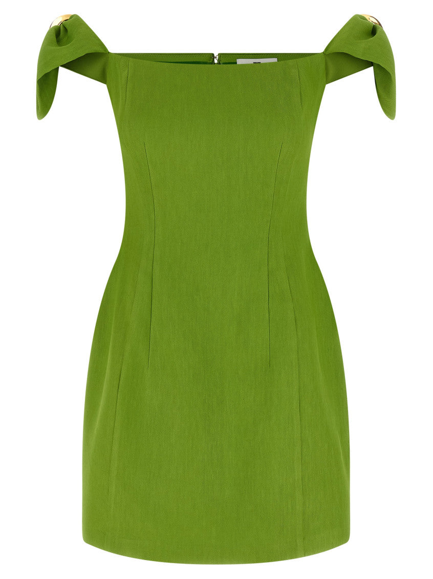 Green Square Neck Mini Dress 1