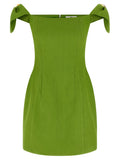 Green Square Neck Mini Dress 1
