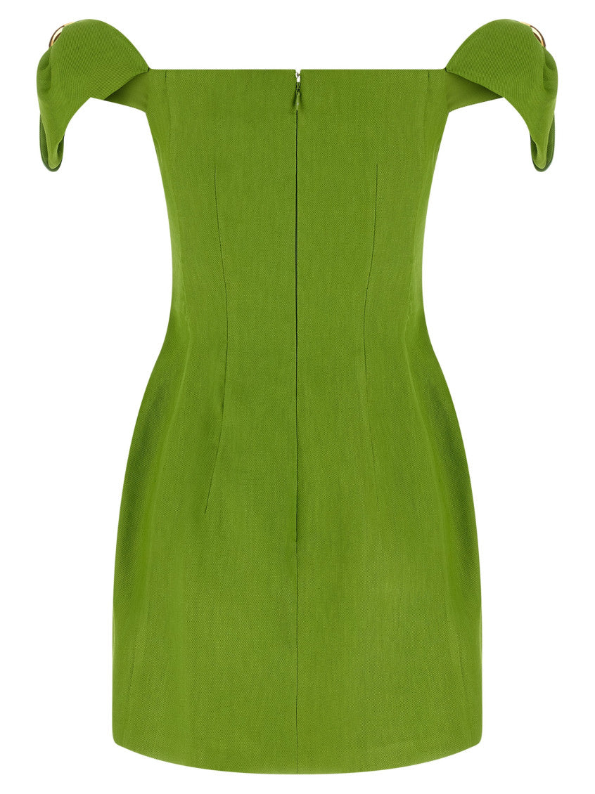 Green Square Neck Mini Dress 2