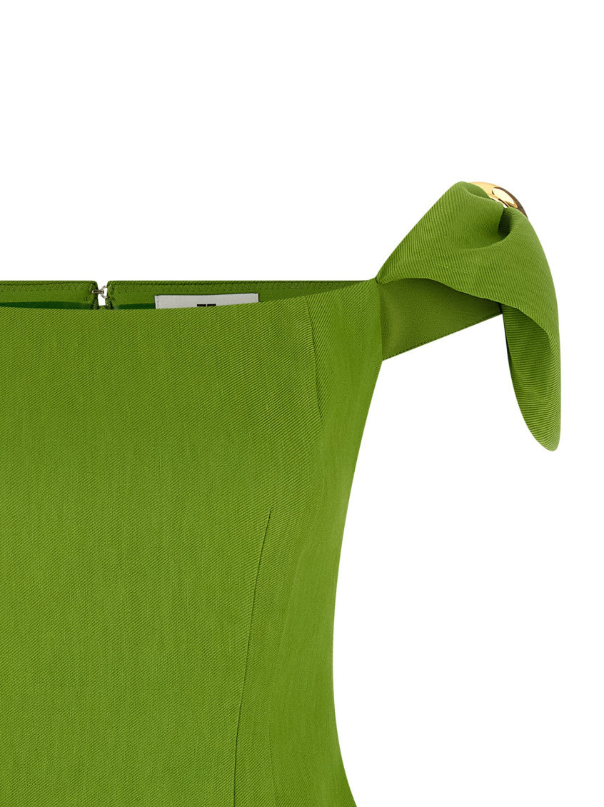 Green Square Neck Mini Dress 3