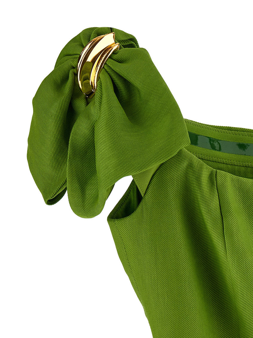 Green Square Neck Mini Dress 4