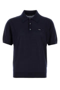 Navy Blue Logo Print Polo 1