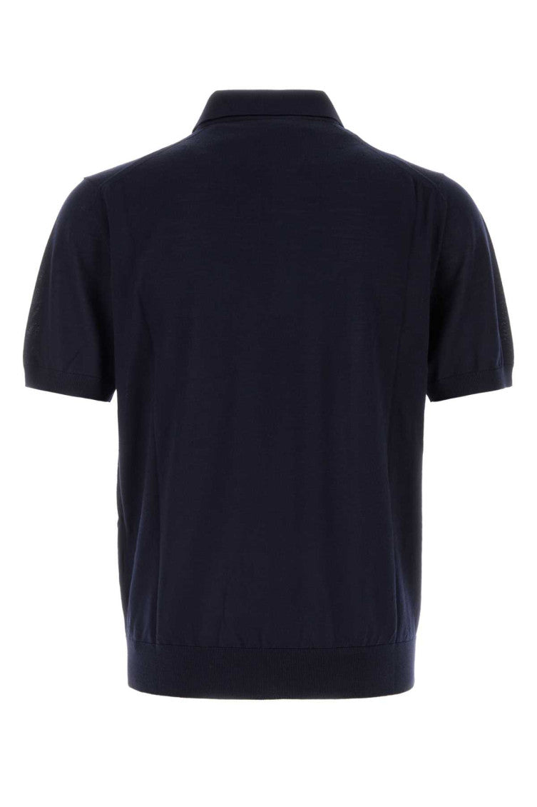Navy Blue Logo Print Polo 2